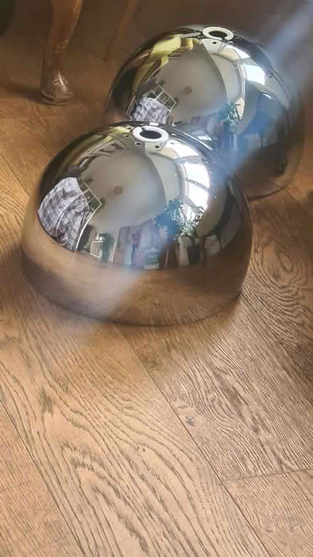 Photo of free 2 x chrome lamp shades (Downley) #2