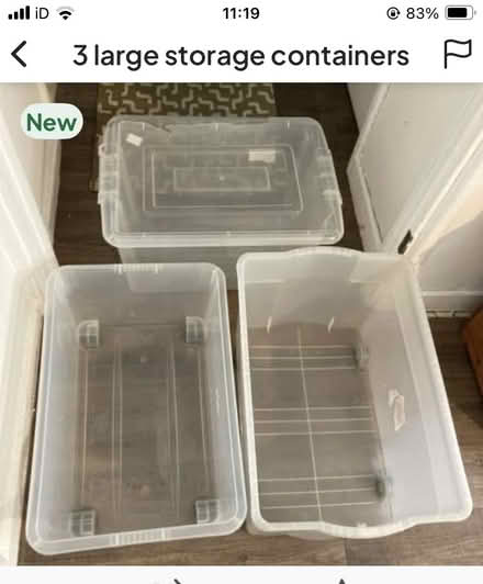 Photo of free Three large storage containers (Hackney E8) #1