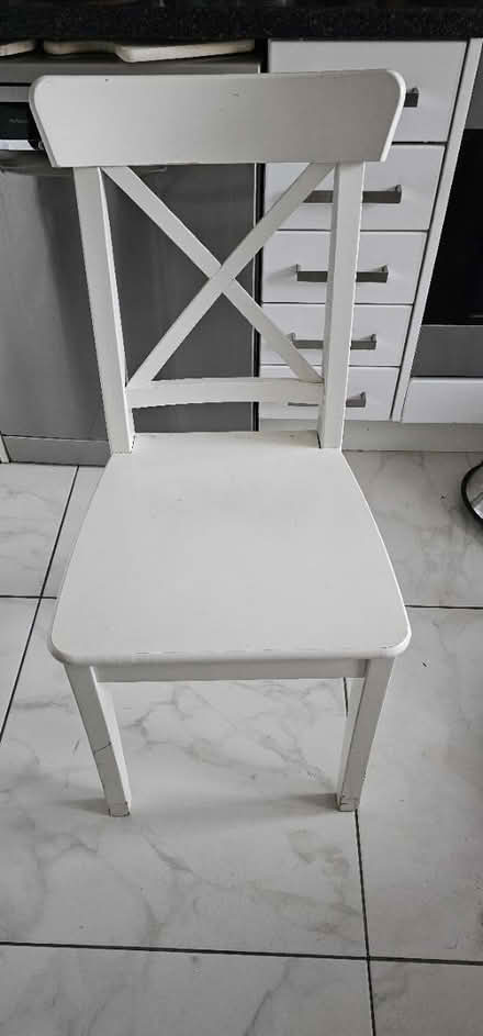 Photo of free Ikea wooden chair [white] (Addiscombe) #1
