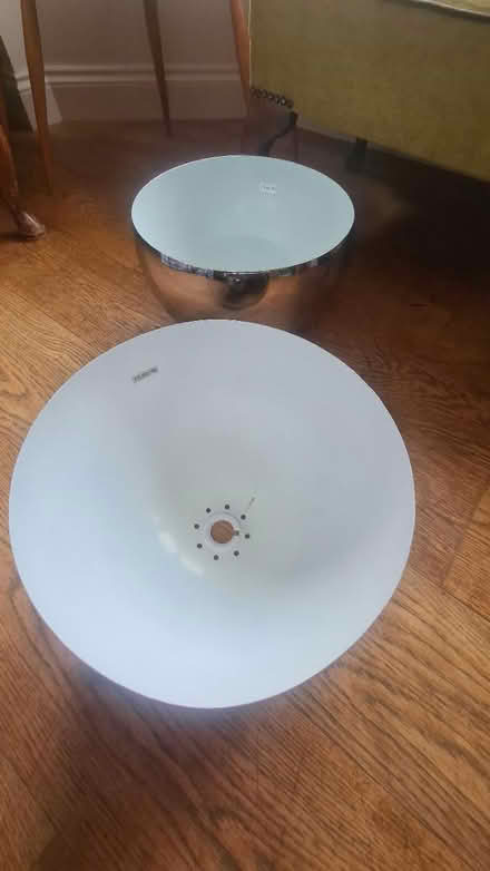 Photo of free 2 x chrome lamp shades (Downley) #1