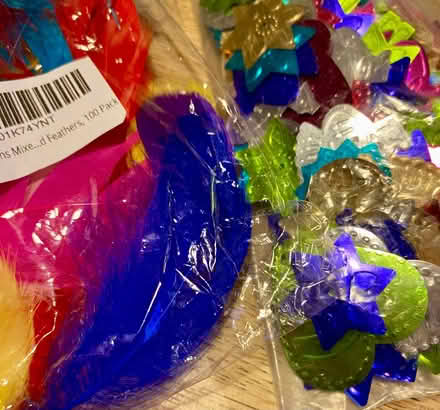 Photo of free Craft feathers and shiny shapes (Weston) #1