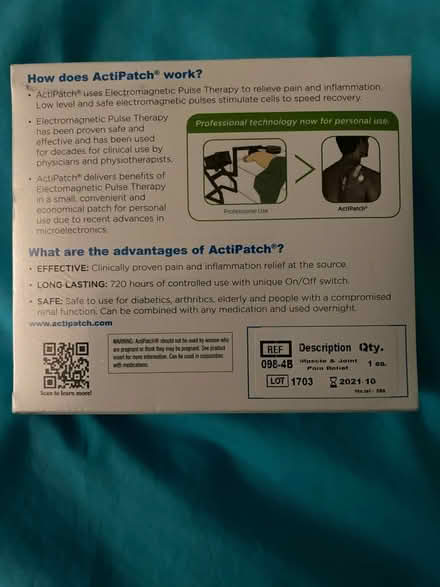 Photo of free Actipatch pain relief (Crawley RH11) #2