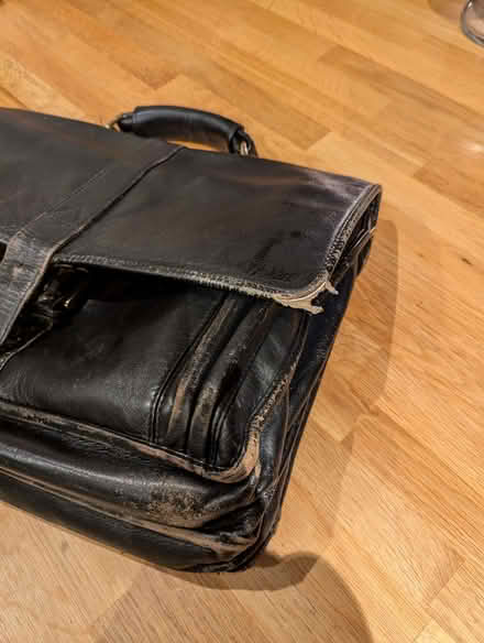 Photo of free Black leather briefcase (Egham TW20) #2