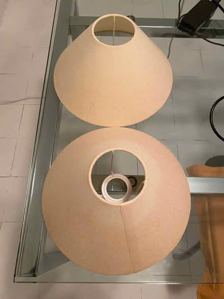 Photo of free 2 x cream table lampshades (small, bedside table) (Penge BR3) #1