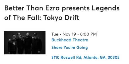 Photo of free better than ezra 2 concert tickets (Buckhead) #1