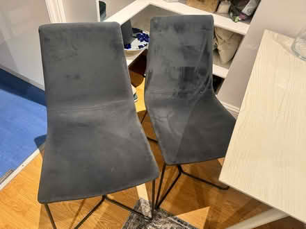 Photo of free 2 west elm velvet dining chairs (Forest Hill) #1