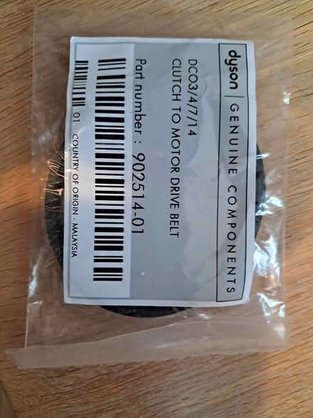 Photo of free Vacuum cleaner clutch belt (Dyson) (cheltenham) #2