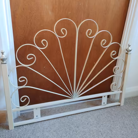 Photo of free White Metal Headboard (Rayleigh SS6) #1