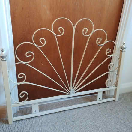 Photo of free White Metal Headboard (Rayleigh SS6) #1