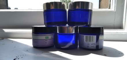 Photo of free Neal's Yard blue glass jars (empty!) (Iffley Road OX4) #1
