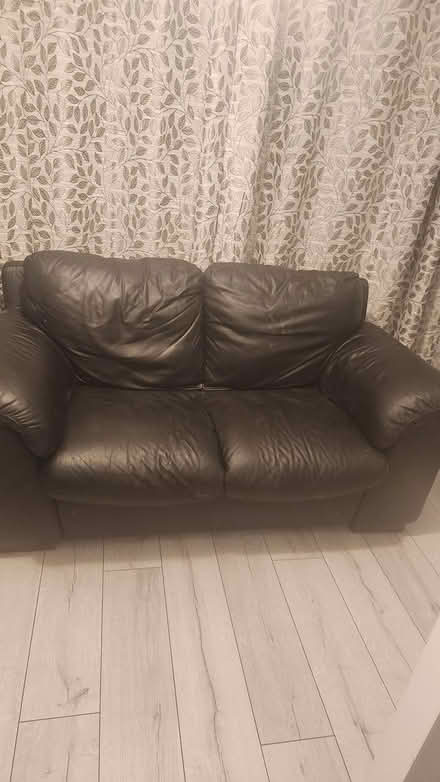Photo of free Black Leather sofa (Killester) #1