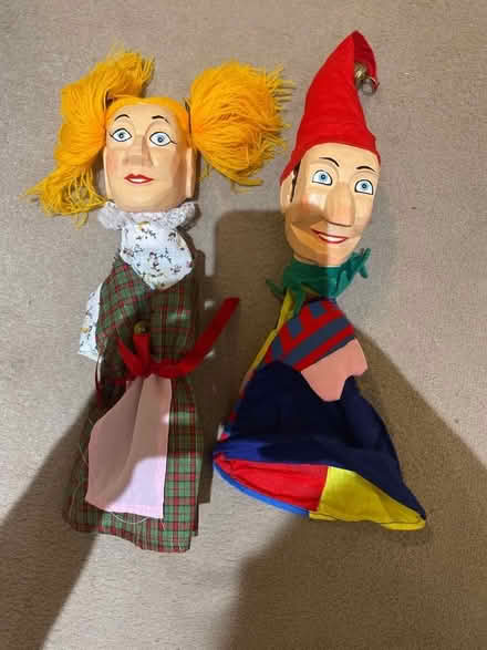 Photo of free Somewhat creepy Punch and Judy glove puppets (Dorket Head NG5) #1