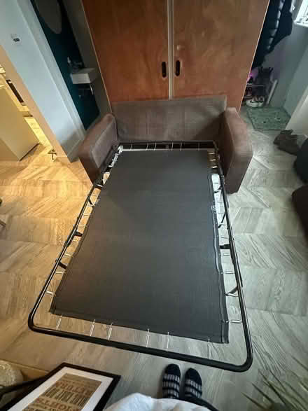 Photo of free 2.5 seater folding sofa bed (needs folding thin mattress) (Sunbury-on-Thames TW16) #1