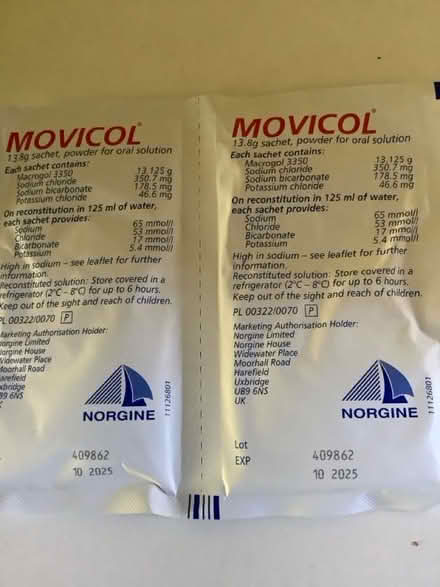 Photo of free Movicol Oral Solution (Oxton Village CH42) #3