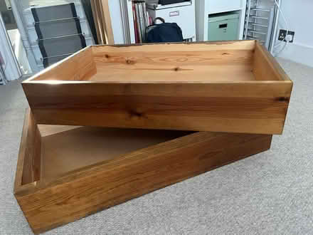 Photo of free 2 x wooden storage units, used for under bed storage (Selhurst SE25) #1