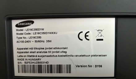 Photo of free Samsung LE19C350D1W 19” flat screen television (North Tonbridge TN10) #3