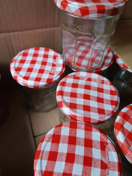 Photo of free 10 Bonne Maman jam jars with lids (Havant PO9) #1