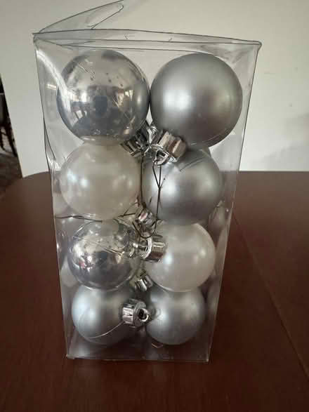Photo of free Red, sliver, white Christmas balls (Swarthmore) #3