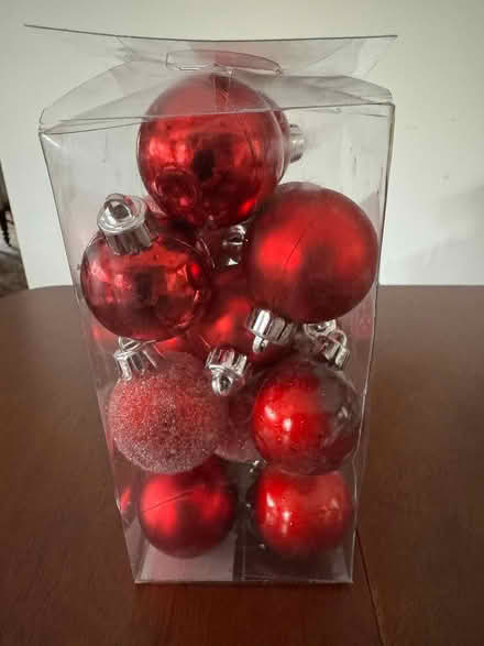 Photo of free Red, sliver, white Christmas balls (Swarthmore) #2