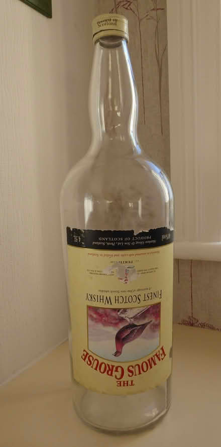 Photo of free very large famous grouse scotch whisky bottle (Latchford WA4) #1