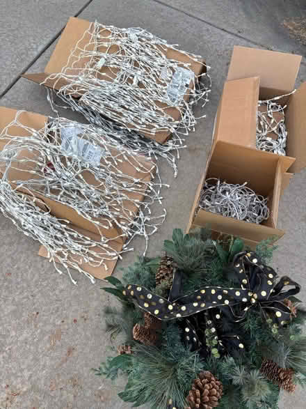 Photo of free Christmas Icicle lights & 4 wreaths (Littleton) #2