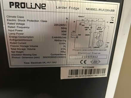 Photo of free Tall working fridge (CH60) #2