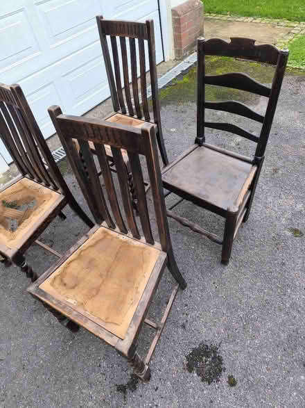 Photo of free Four wooden dining chairs (Reading RG2 (Shinfield Road)) #1