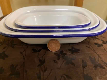 Photo of free 3 enamel pie dishes (Congleton CW12) #2
