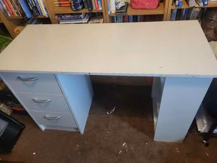 Photo of free White desk with draws and shelves (Carlton) #1
