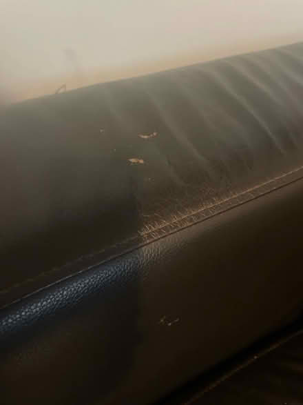 Photo of free Brown leather sofa. (Greenhill) #2