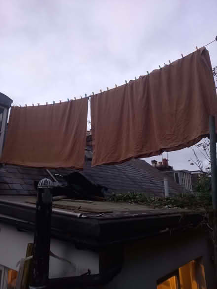 Photo of free Brown linen lined curtains with rings (Lewes BN7) #1