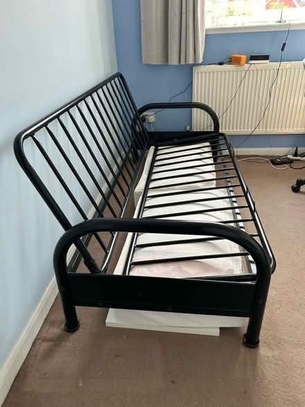Photo of free Black metal futon sofa bed (DA4 Sutton at hone) #2