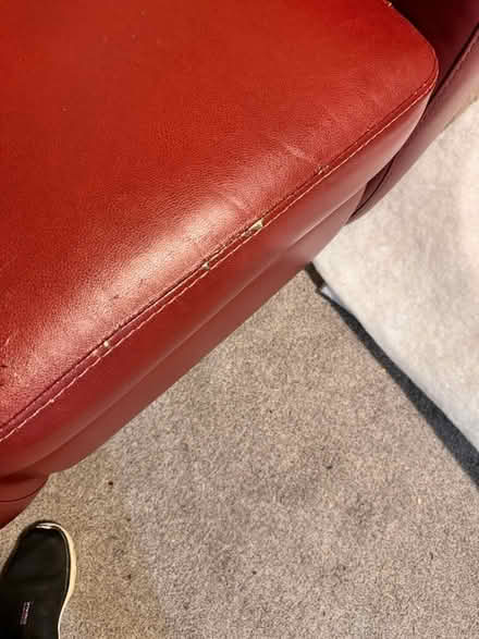Photo of free Red vinyl, rocker recliner (Rolling Meadows) #2