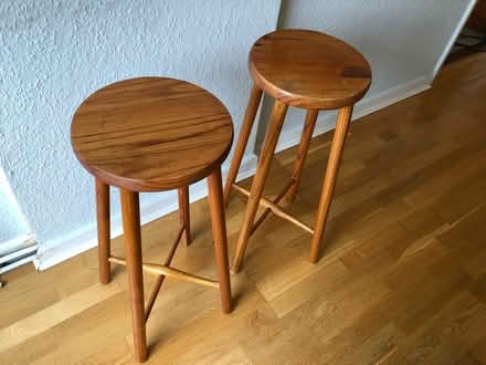 Photo of free 2 Pine wood stools (Littlemore Oxford OX4) #2