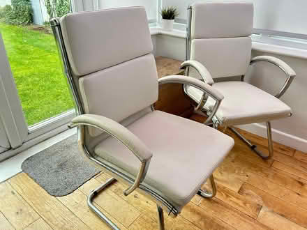 Photo of free 2 x cream leather look office chair (BH231HG) #2