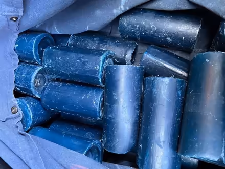 Photo of free Old pillar candles - blue and white (Wimbledon Village SW19) #4