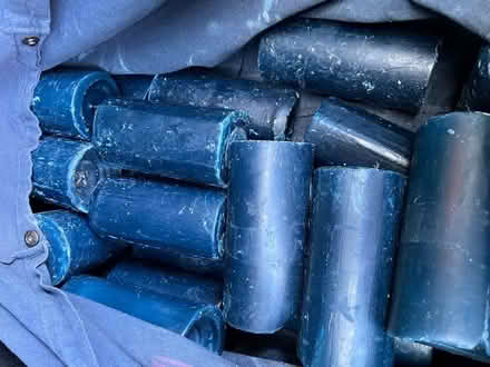 Photo of free Old pillar candles - blue and white (Wimbledon Village SW19) #4