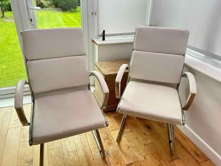 Photo of free 2 x cream leather look office chair (BH231HG) #1