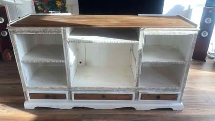 Photo of free Solid Wood TV Unit painted white (Quinton) #1