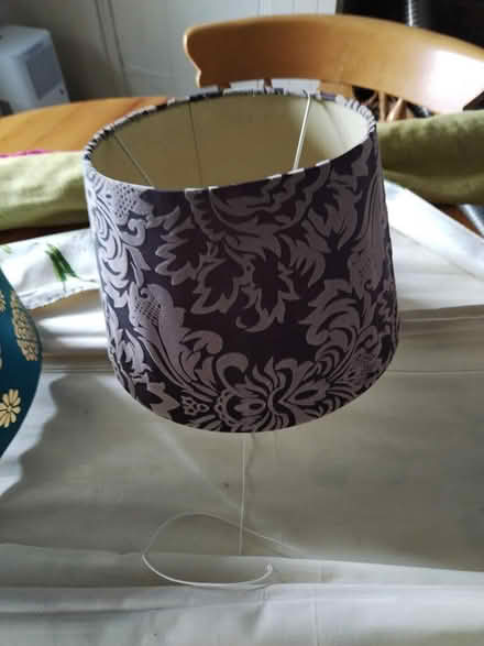 Photo of free Purple damask ceiling lampshade (Clopton, IP13) #1