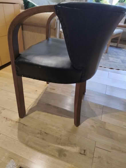 Photo of free Leather upholstered chair (Wigton Moor LS17) #2