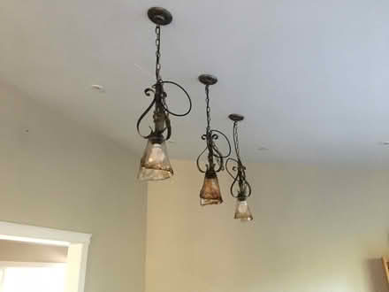 Photo of free Amber glass pendant light fixtures (Novato) #3