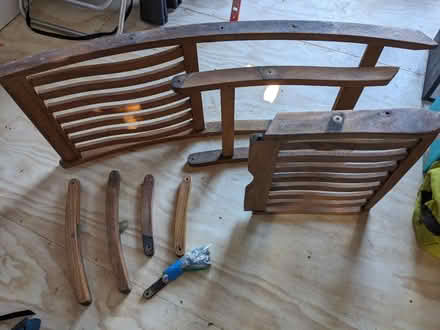 Photo of free Teak Patio Chair Parts (South Palm Park, Redwood City) #1