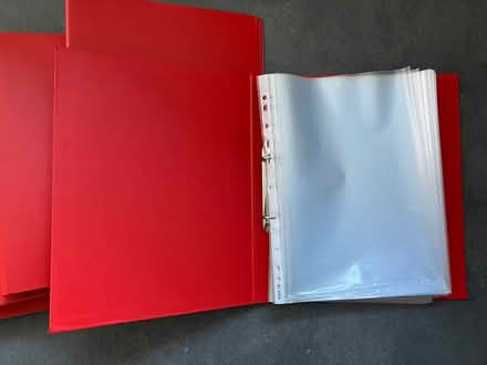 Photo of free 5 red ring binders with polypockets (Bournville B30) #2
