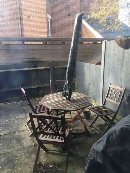 Photo of free Garden table, chairs, and umbrella (Oxford, OX44AA) #1