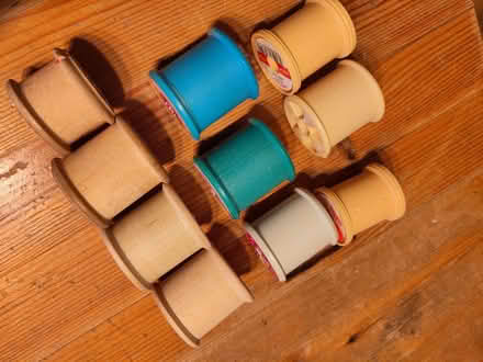 Photo of free 14 cotton reels, some plastic, some wooden (Henleaze Ward BS9) #1
