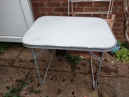 Photo of free 2 x foldup lightweight table - TAKEN SUBJECT TO COLLECTION (Hollingbury BN1) #1