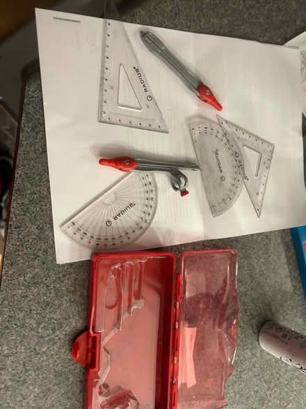 Photo of free Maths set, protractor etc (Peachcroft OX14) #1