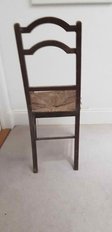 Photo of free Victorian oak chair with rush seat (HP10 penn) #2