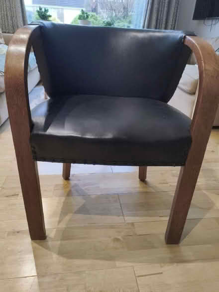 Photo of free Leather upholstered chair (Wigton Moor LS17) #1